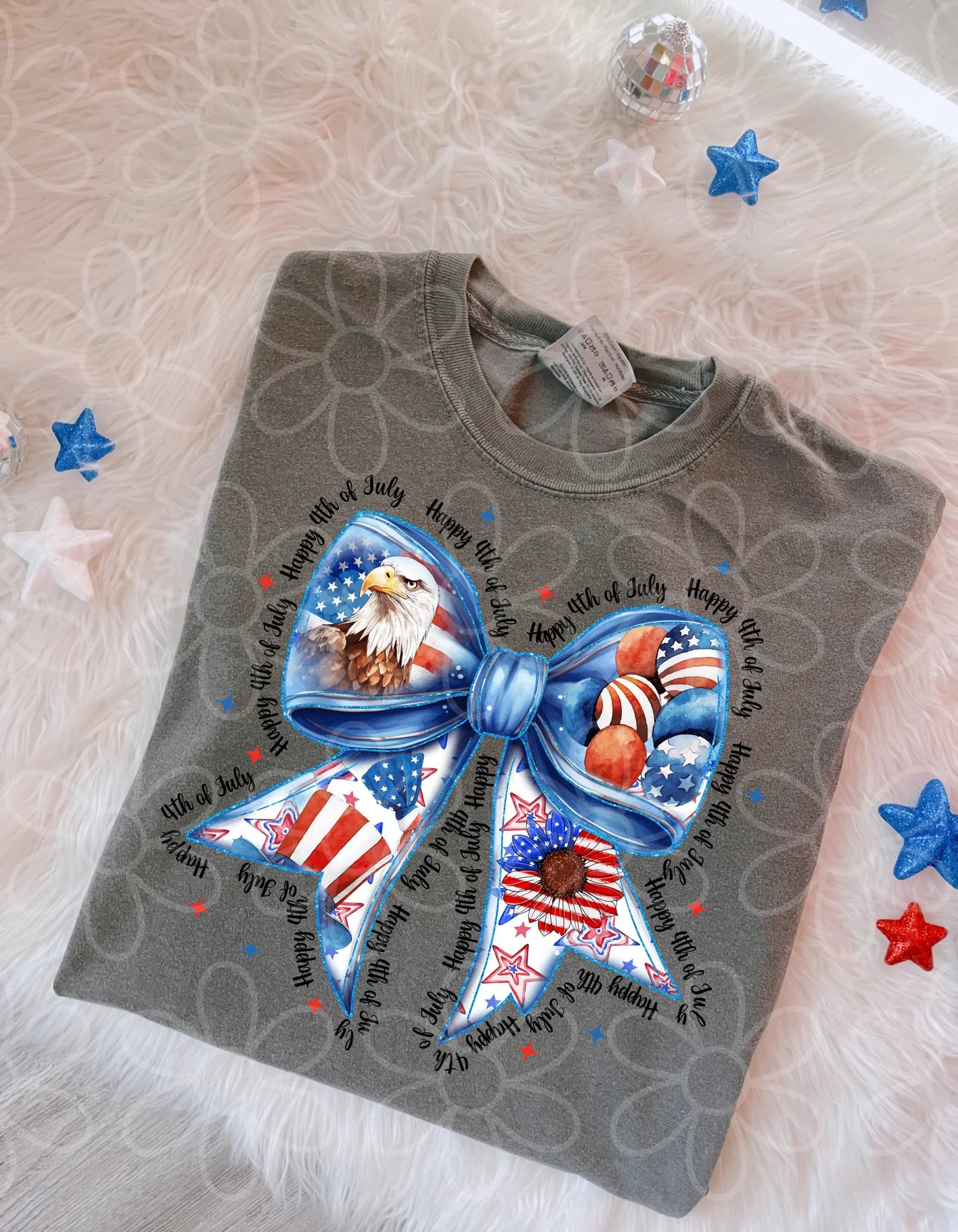Happy 4th Of July Bow DTF Transfer