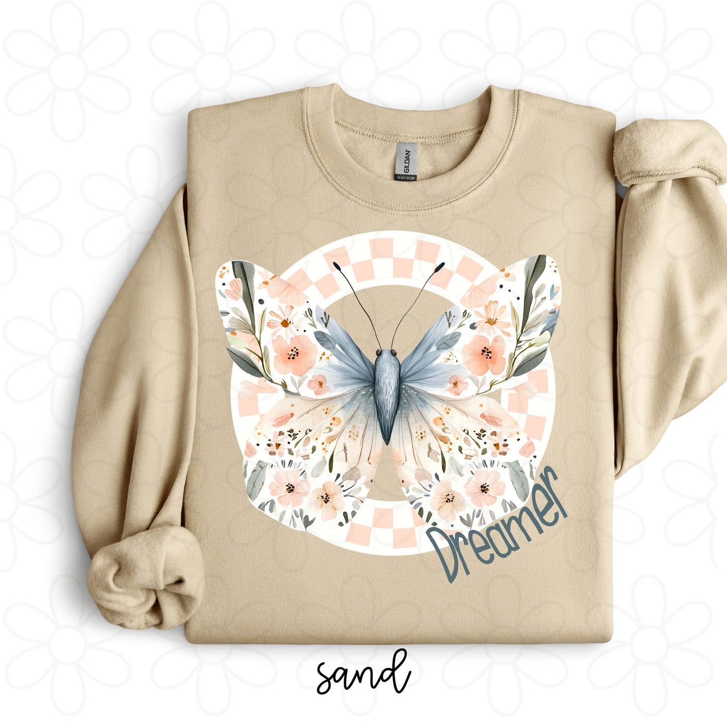 Dreamer Floral and Check DTF Transfer