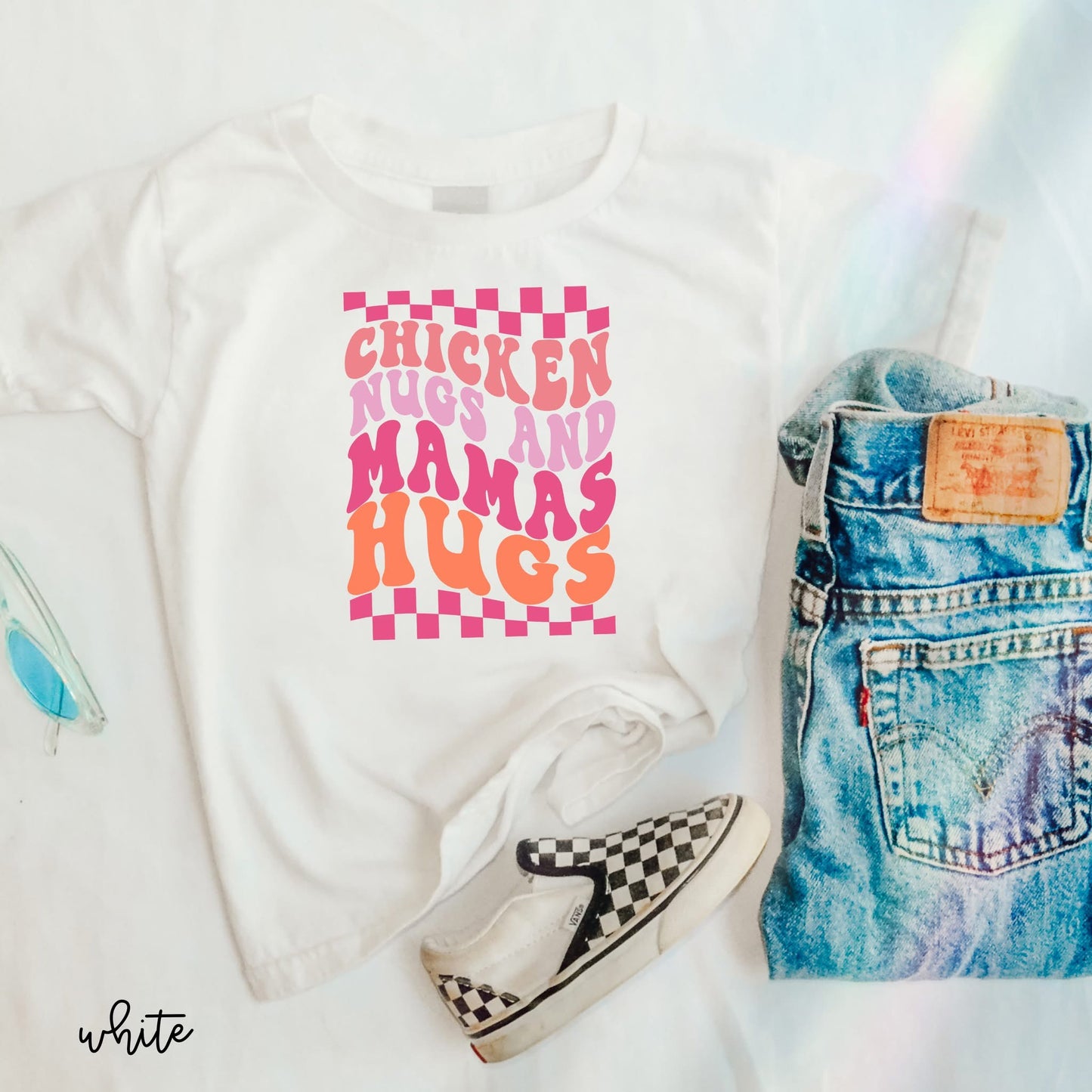 Pink Chicken Nugs and Mama Hugs DTF Transfer