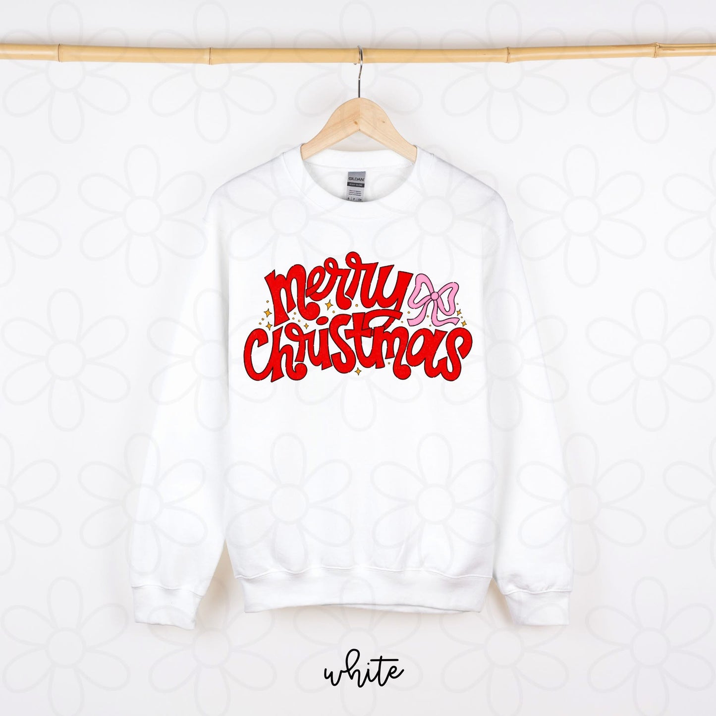 Merry Christmas Pink Bow DTF Transfer