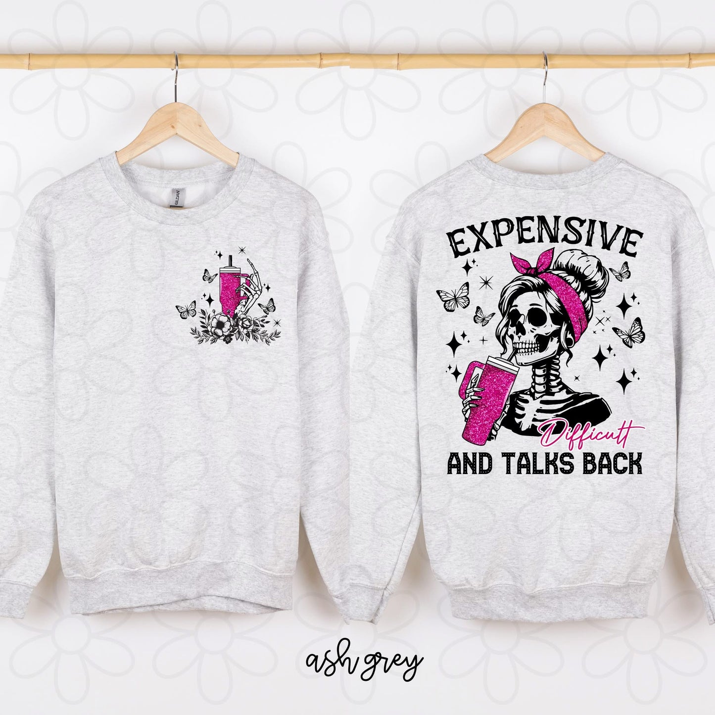 Pink Expensive Difficult and Talks Back DTF Transfer