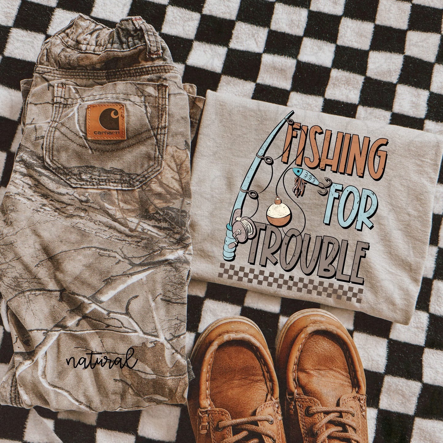 Fishing For Trouble DTF Transfer