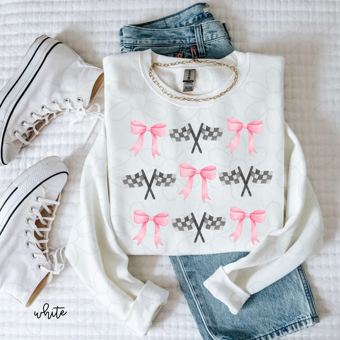 Coquette Checkered Flag DTF Transfer