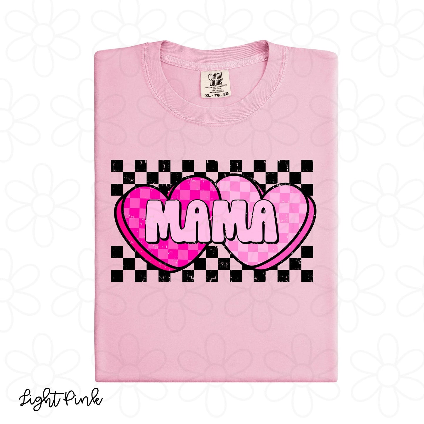 Mama Checkered Hearts DTF Transfer