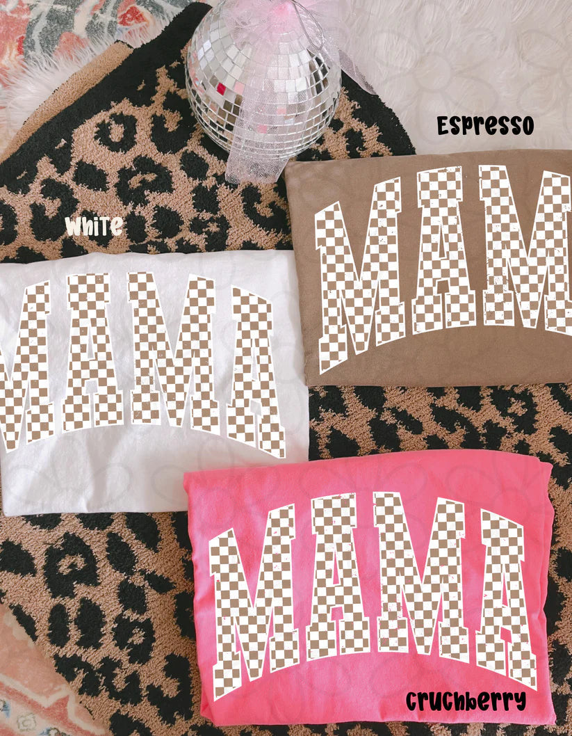 Brown Check Mama Tee