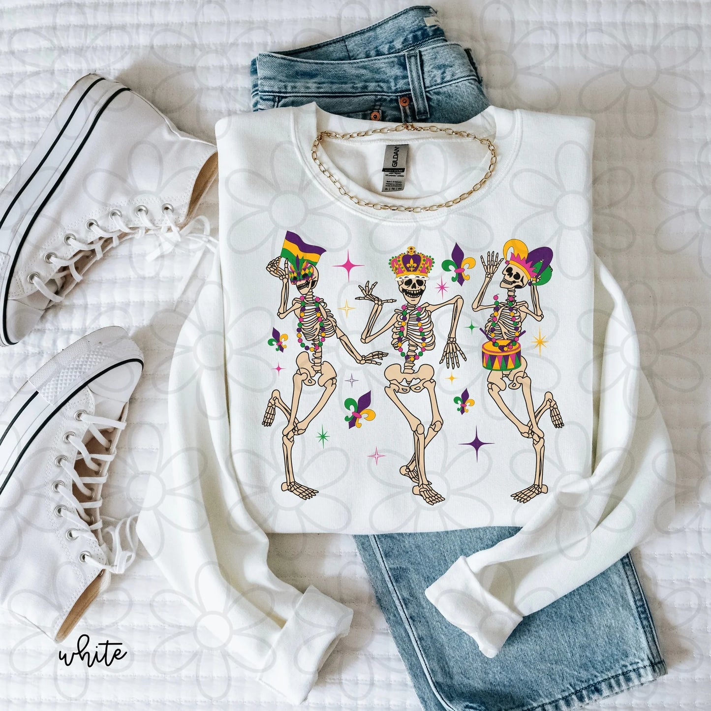 Mardi Gras Skeletons DTF Transfer