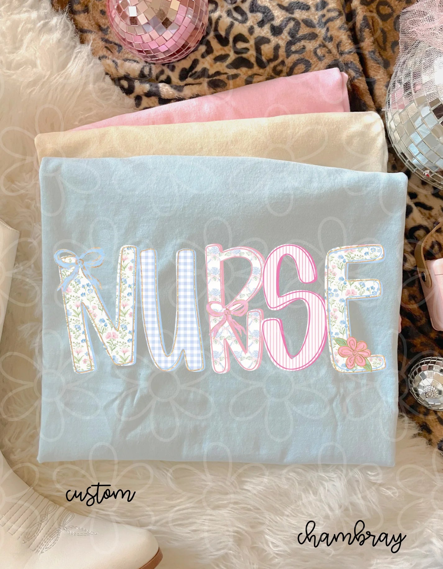 Nurse Floral Bows DTF Transfer