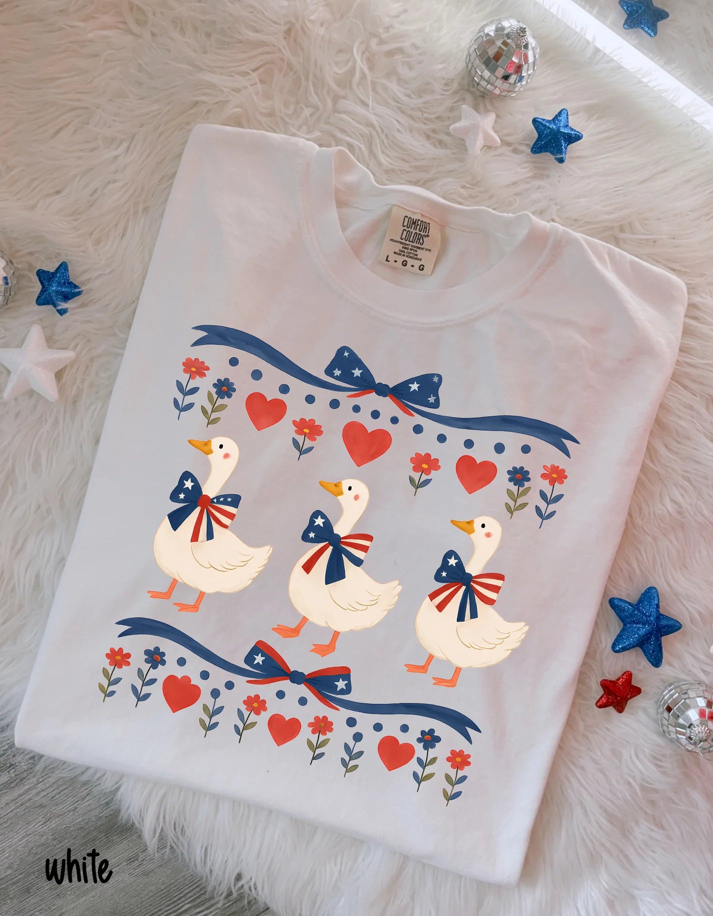 Patriotic Heart Geese DTF Transfer