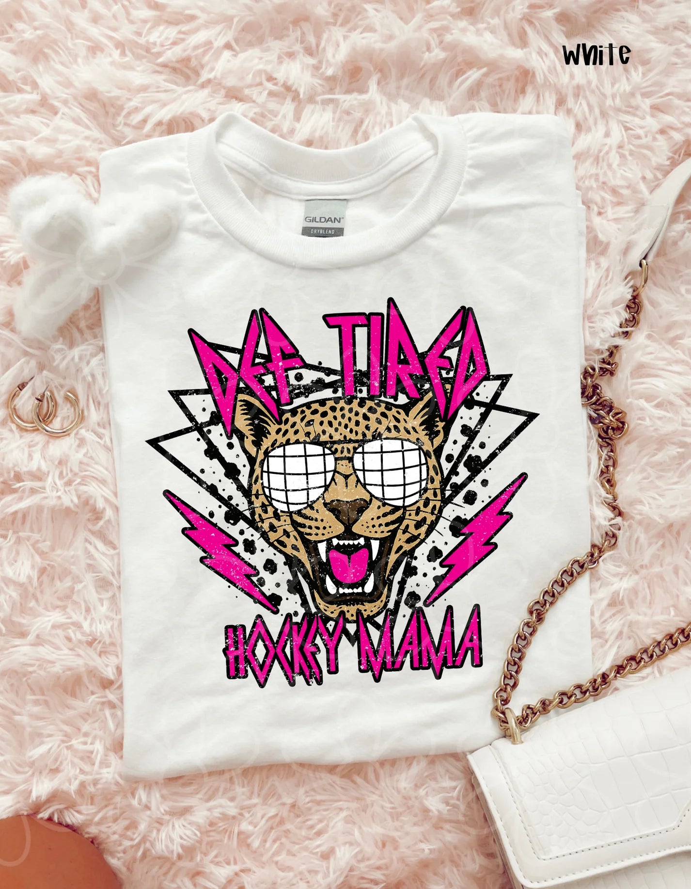 Pink Def Tired Hockey MaMa DTF Transfer