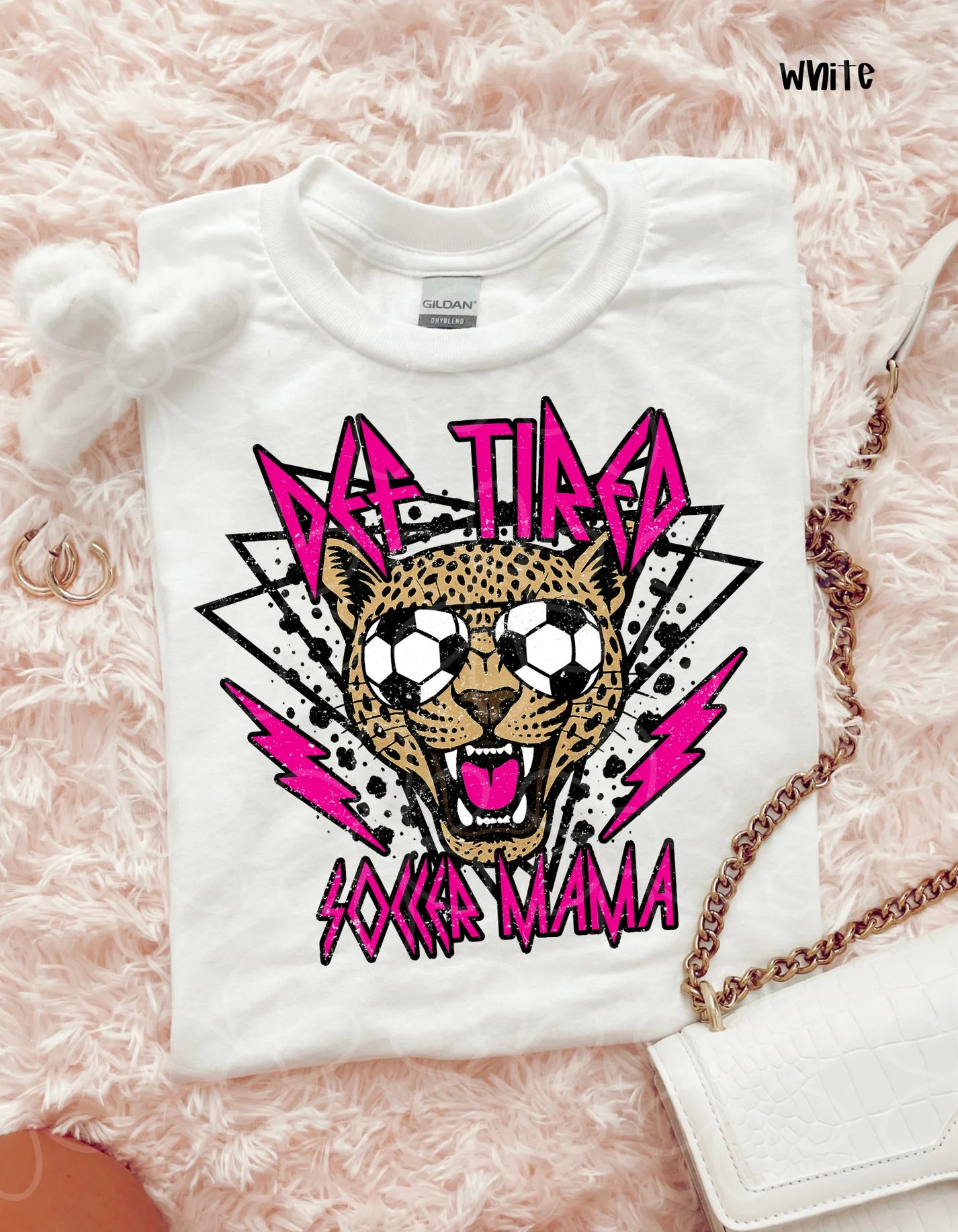 Pink Def Tired Soccer MaMa DTF Transfer