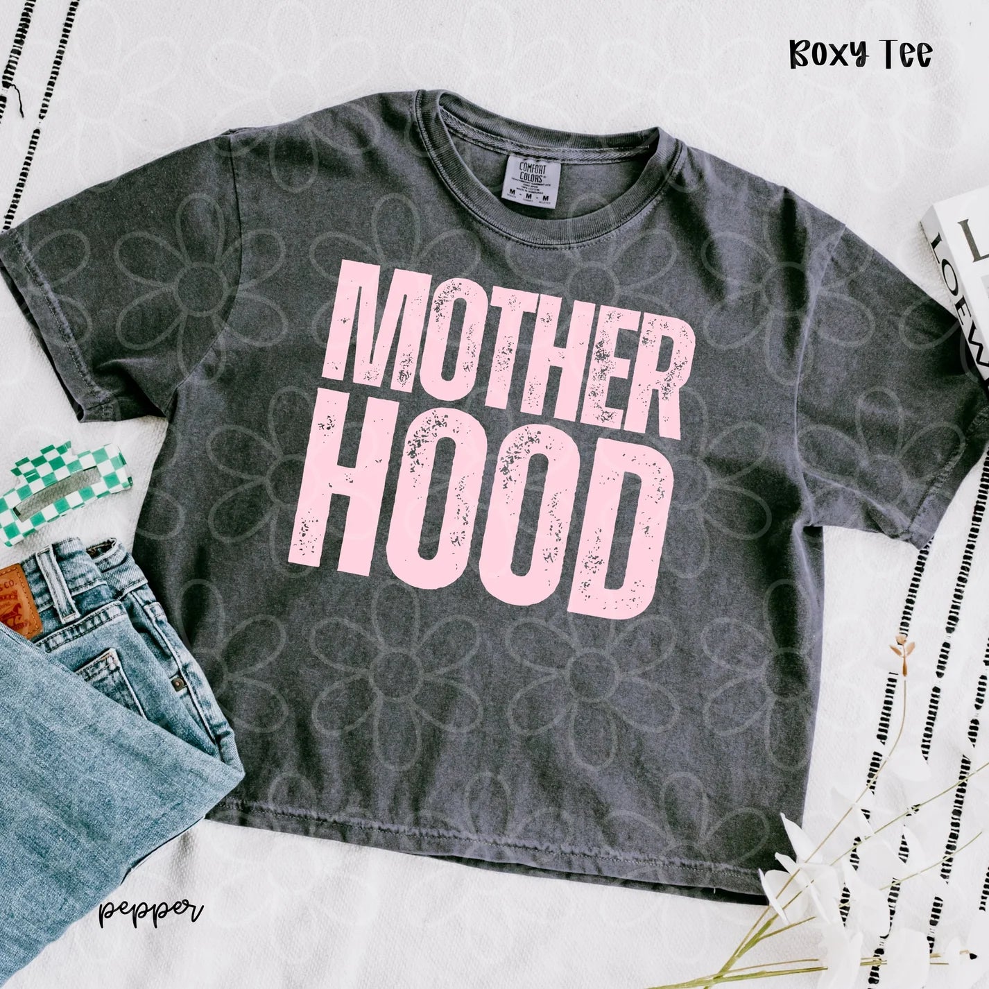 Pink Distressed Motherhood DTF Transfer