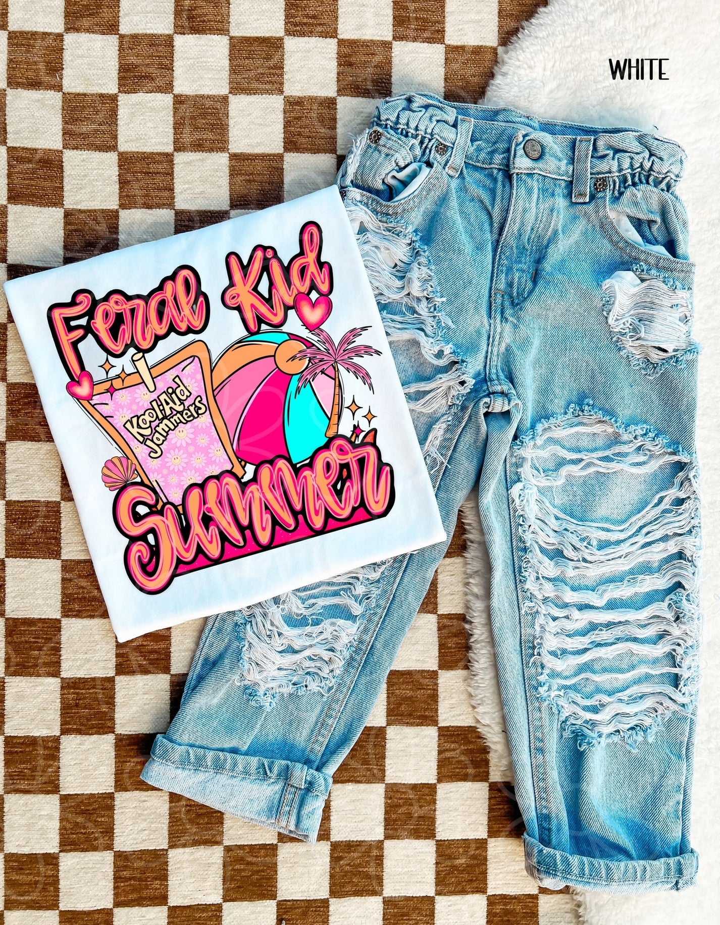 Pink Feral Kid Summer DTF Transfer