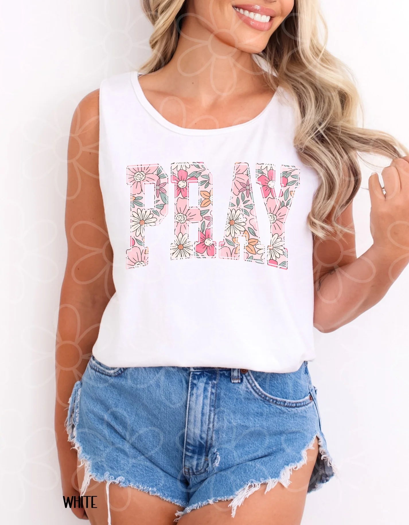 Pink Floral Pray DTF Transfer