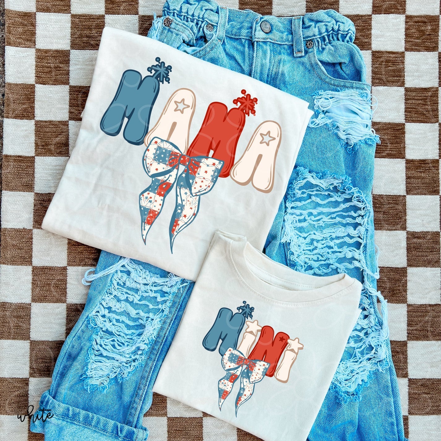 RWB Stars Bow Mama DTF Transfer