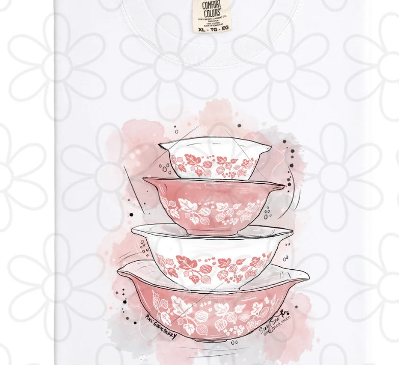 Pink Pyrex DTF Transfer