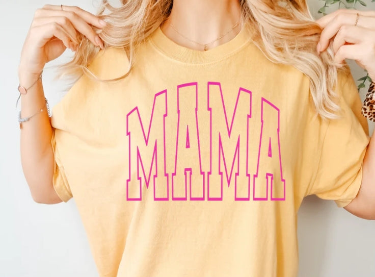 MAMA OUTLINE VARSITY - SINGLE COLOR SCREEN PRINT