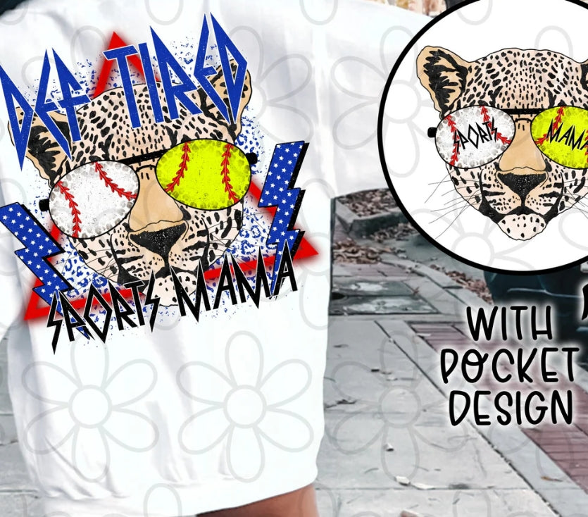 Def Tired Sports Mama Baseball Softball DTF Transfer