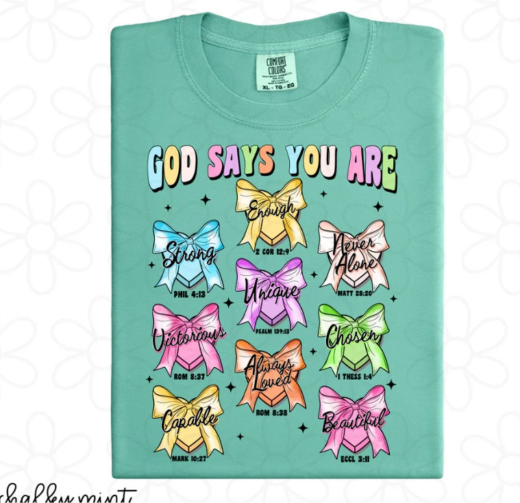 God Says You Are Coquette Bows DTF Transfer