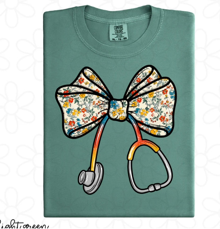 Floral Stethoscope DTF Transfer