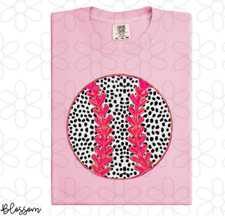 Dalmatian Gold Glitter Baseball DTF Transfer