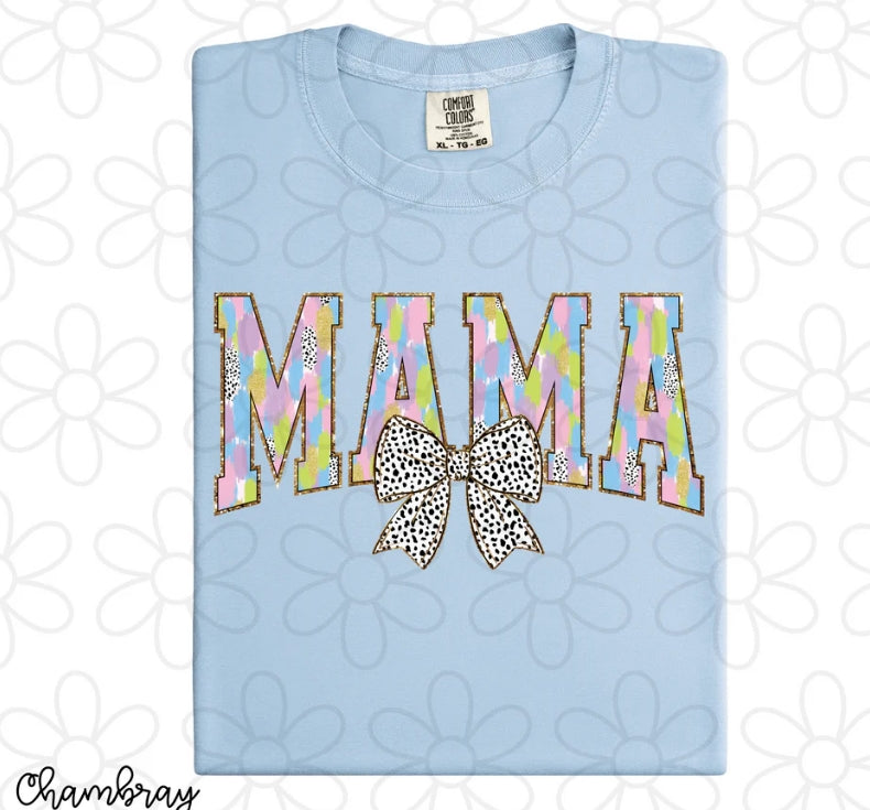 Brushstroke Gold Glitter Mama DTF Transfer