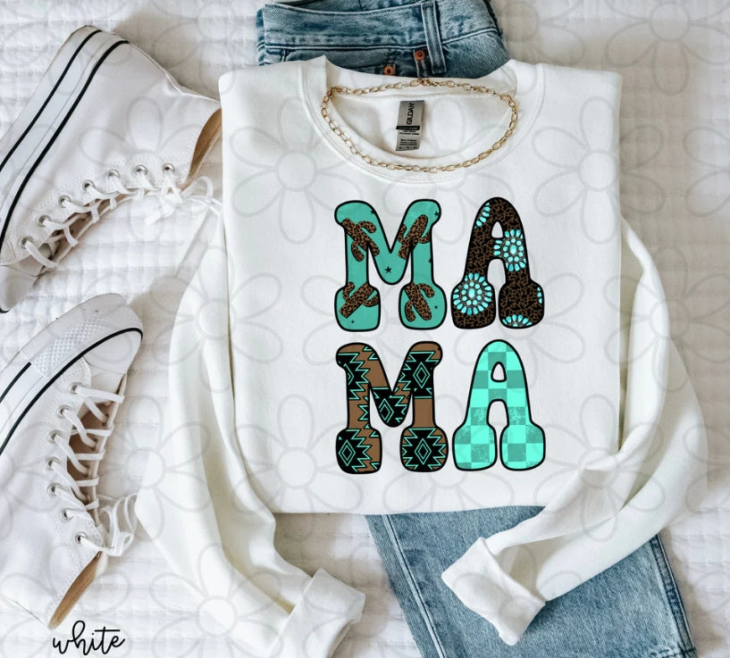 Western Turquoise Mama DTF Transfer