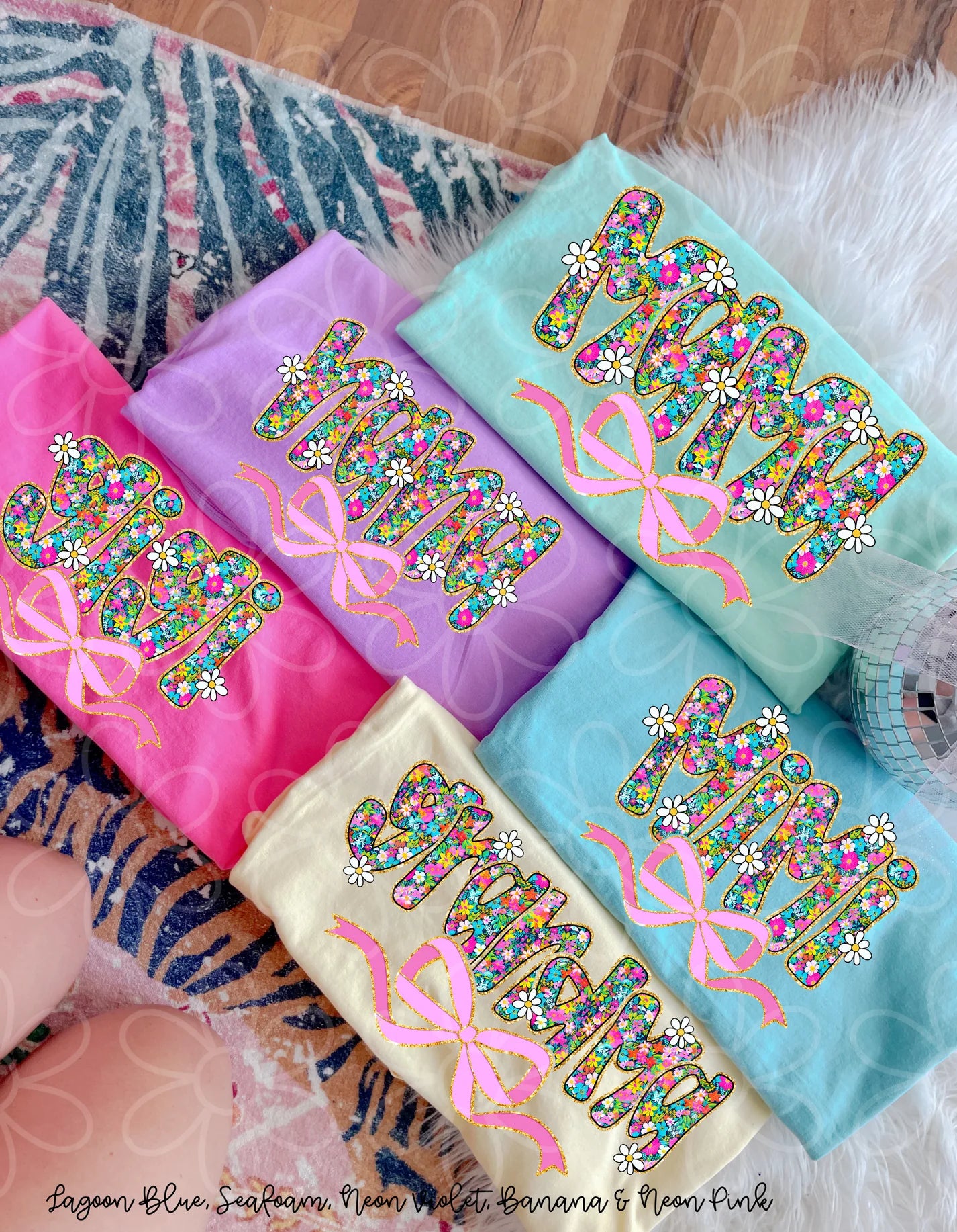 Spring Floral Names DTF Transfer ( NO CUSTOMS)