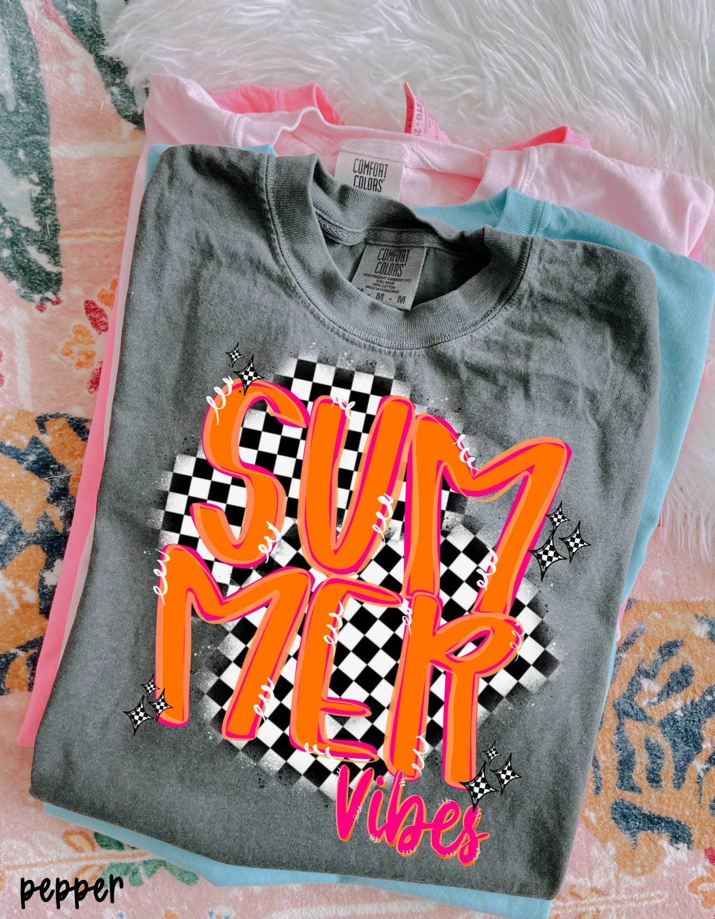 Summer Vibes Checkered DTF Transfer