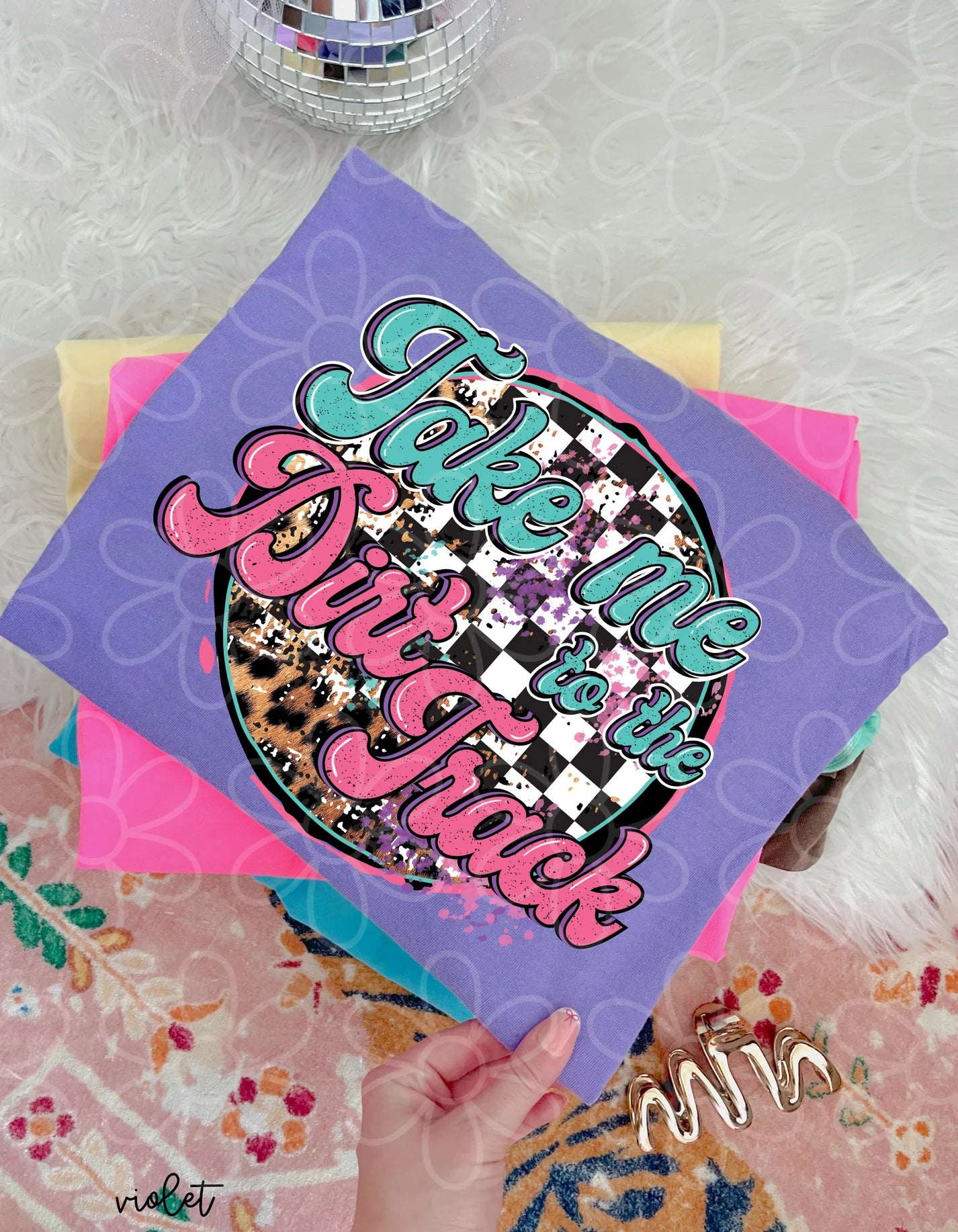 Take Me To The Dirt Track DTF Transfer