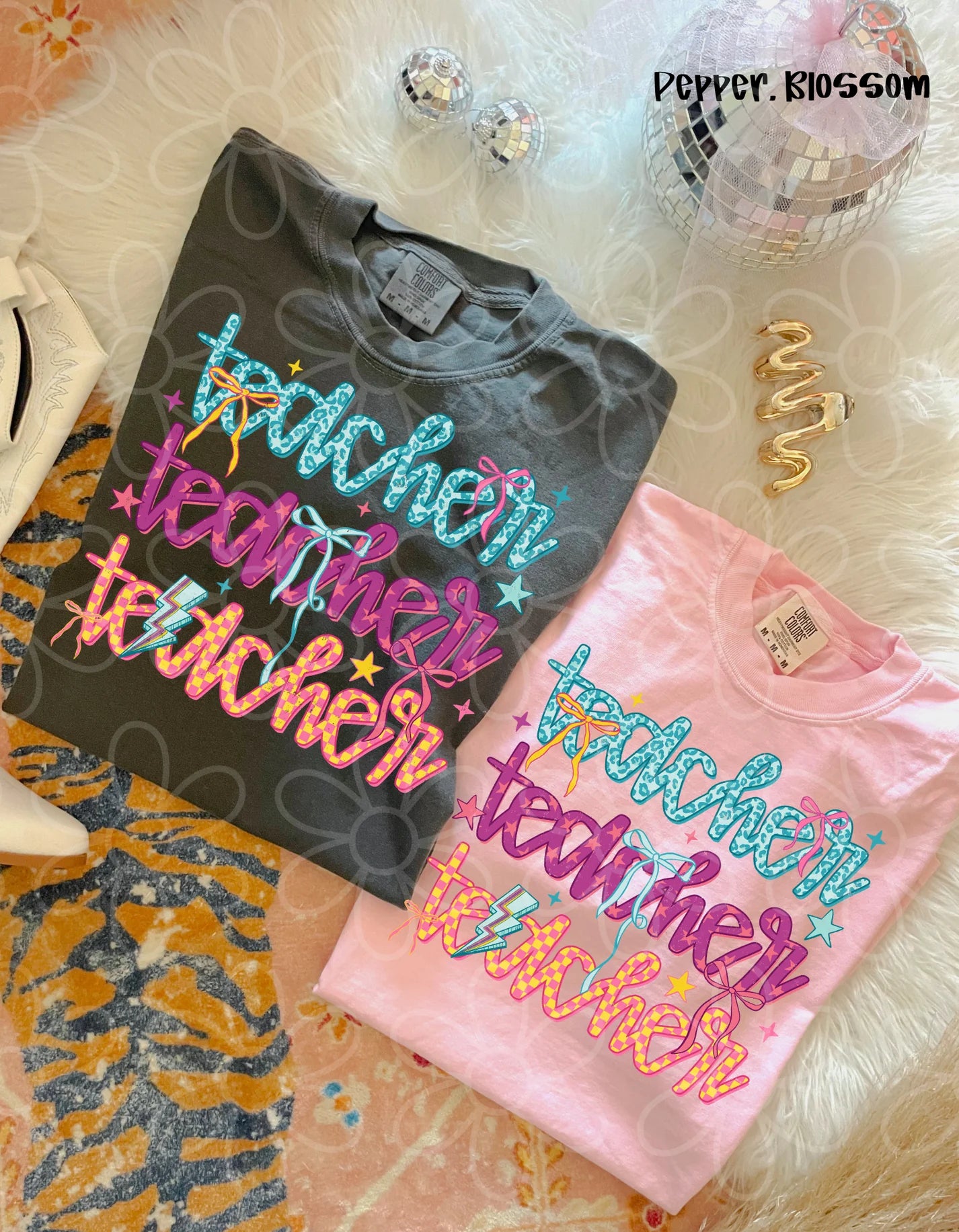 Teacher Stars And Bows DTF Transfer