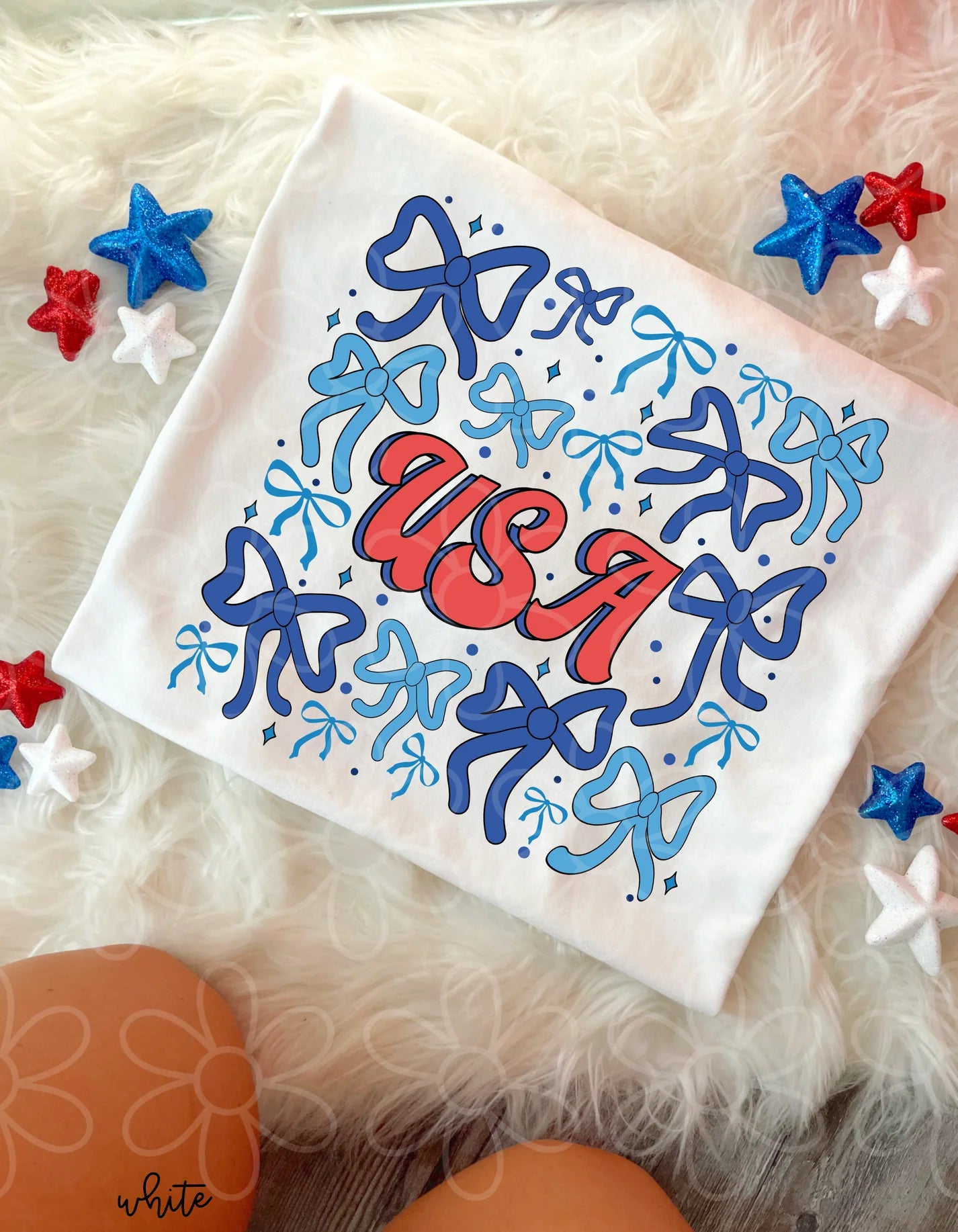 USA Blue Coquette Bows DTF Transfer