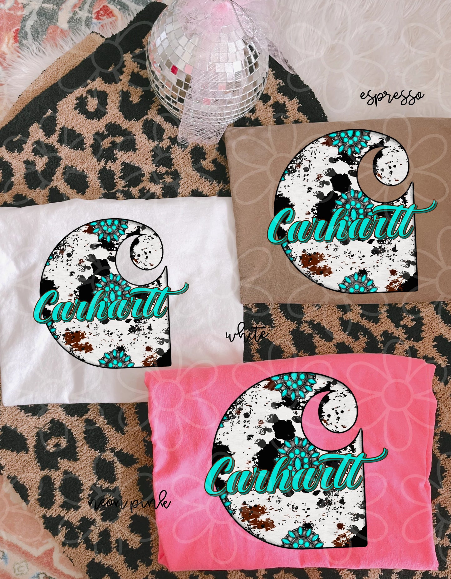 Western Turquoise Carhartt DTF Transfer