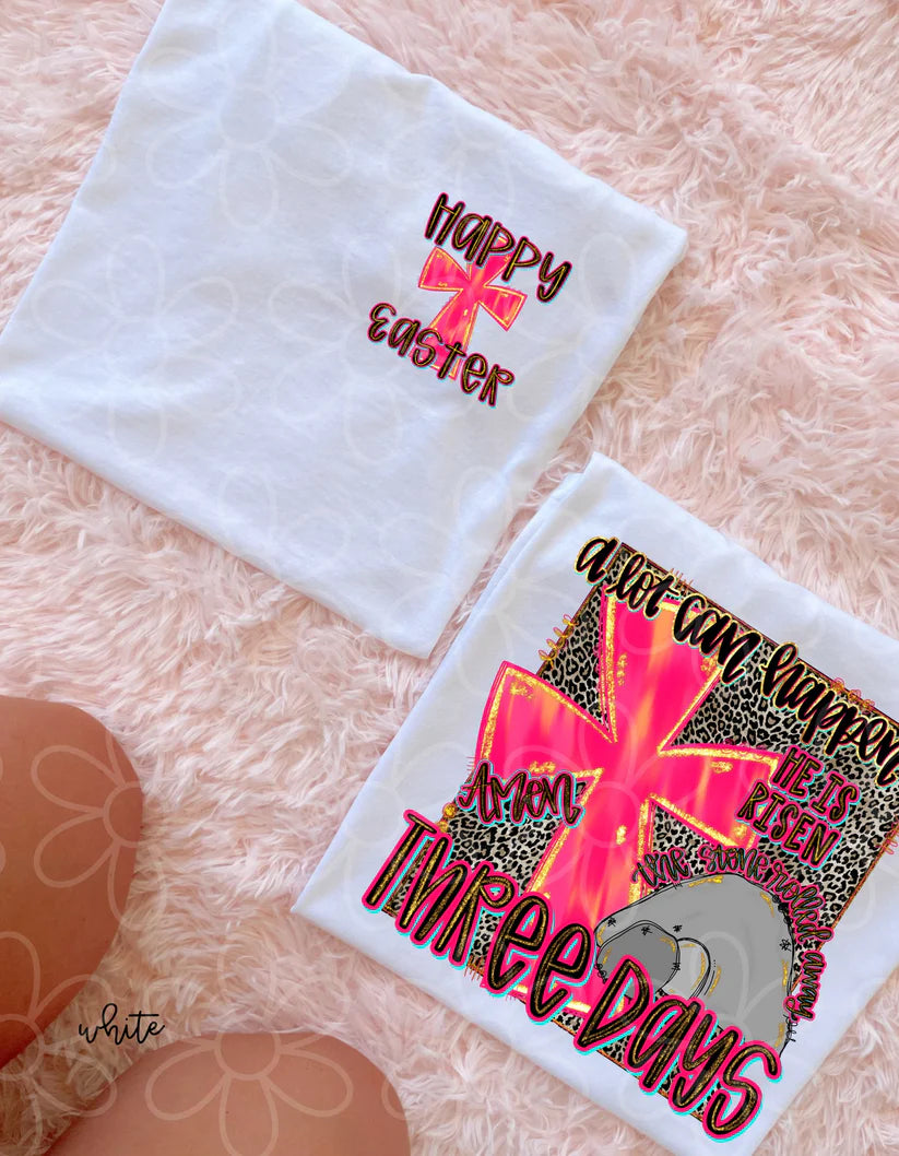 Leopard Gold Glitter A Lot Can Happen In Three Days DTF Transfer