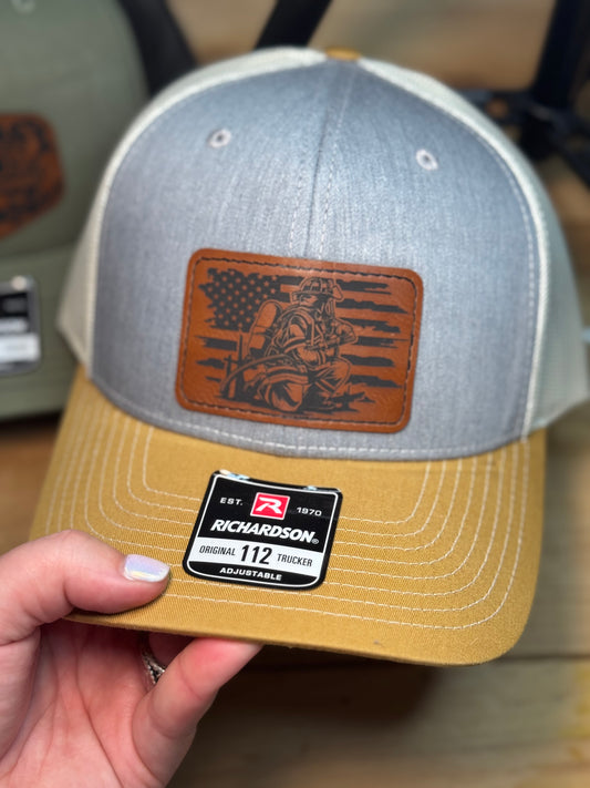 Firefighter Leather Patch Hat