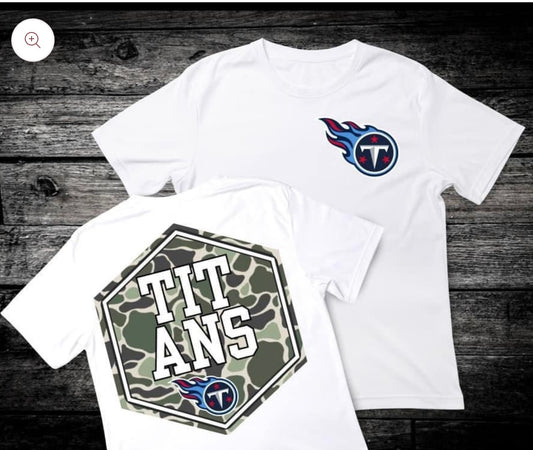 Front & Back Camo ‘Titans’ 🏈 DTF Transfer Only