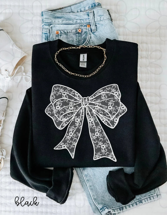 Lace Flower Bow DTF Transfer