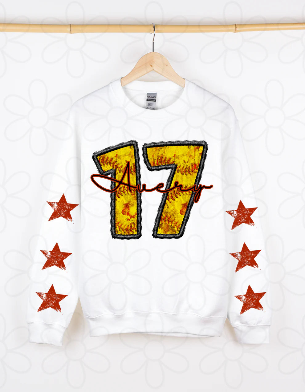 Softball Custom Number With Name DTF Transfer