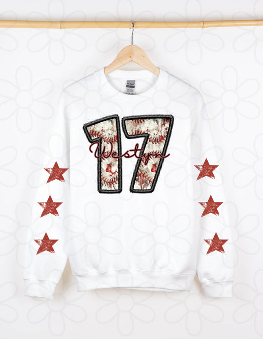 Baseball Custom Number With Name DTF Transfer