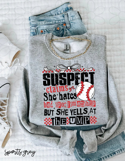 Suspect Claims She Hates Bad Sportsmanship DTF Transfer