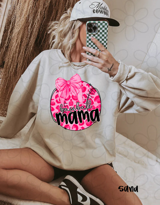 Pink Leopard Baseball Mama DTF Transfer