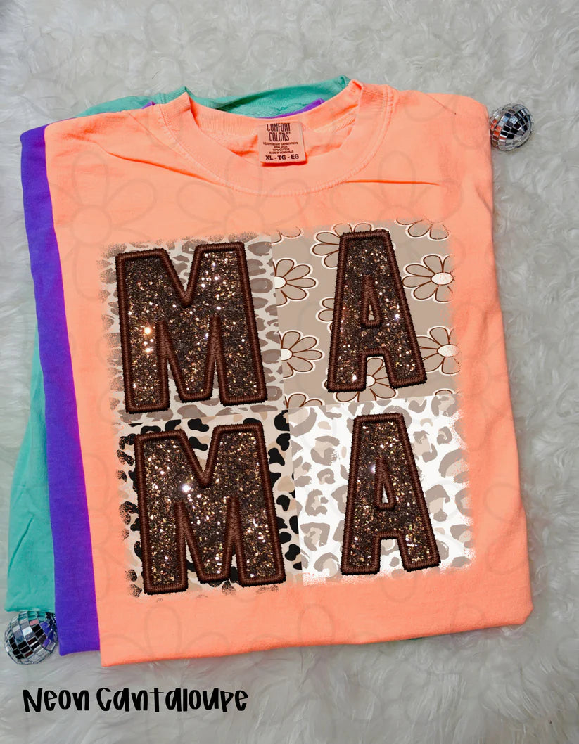 Brown Glitter Mama DTF Transfer