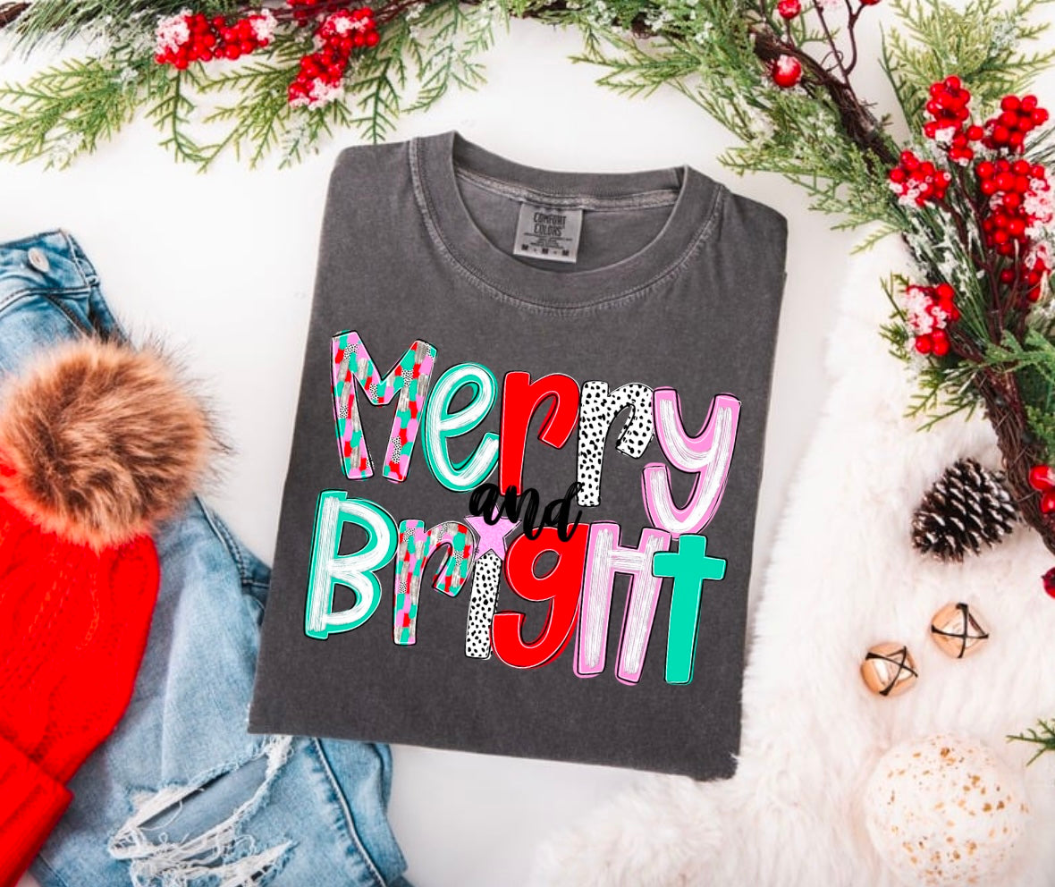 Merry and Bright DTF Transfer