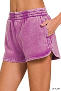 Zenana: Acid Wash Dolphin Shorts
