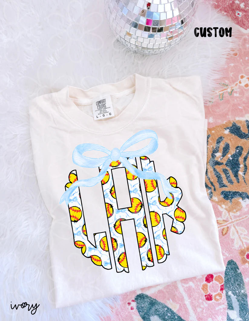Softball Monogram DTF Transfer