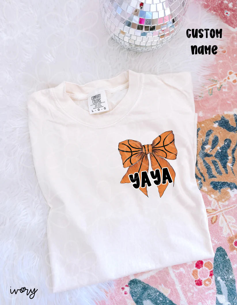 Basketball Bow Custom Name DTF Transfer