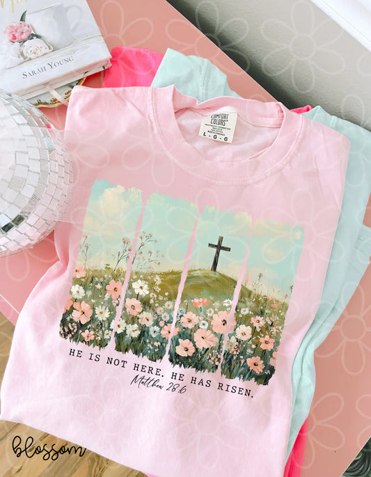 He Is Not Here He Has Risen DTF Transfer