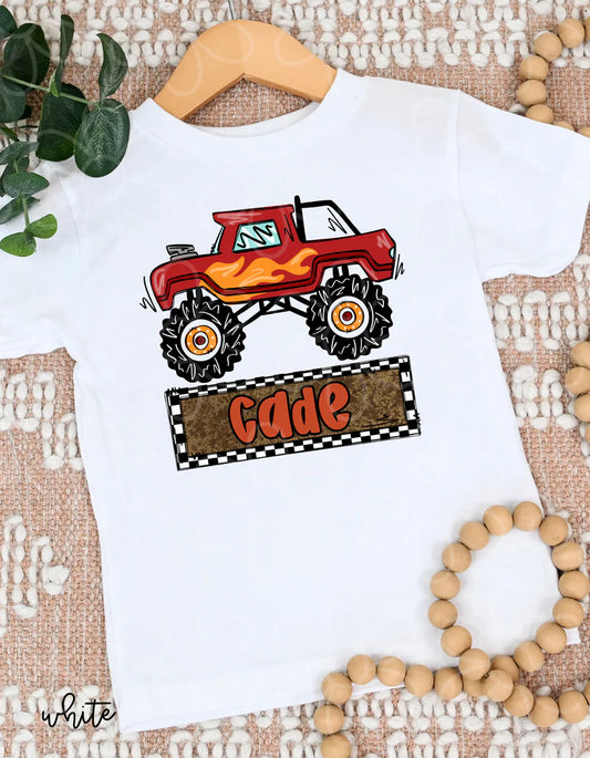 Custom Name Monster Truck DTF Transfer