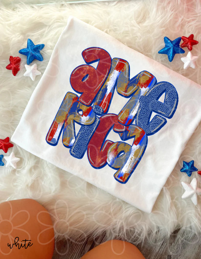 Brushstroke America DTF Transfer