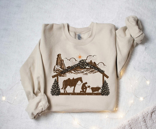 Praying Cowboys Christmas Sweatshirt