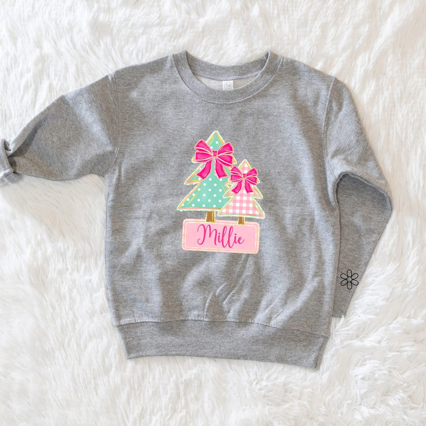 Custom Bow Christmas Trees DTF Transfer Only